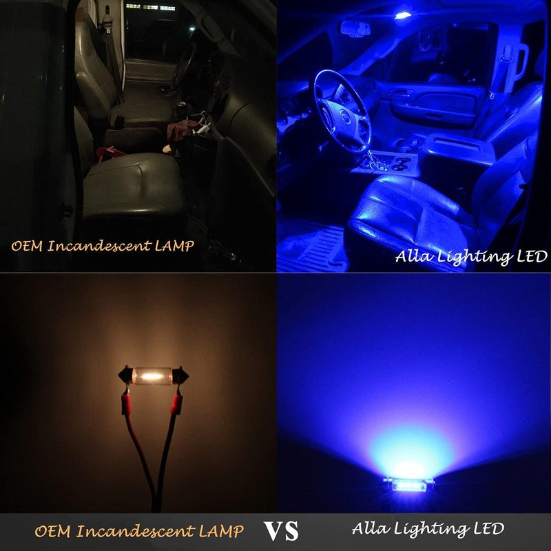 Alla Lighting 41mm/42mm 578 211-2 212-2 LED Festoon Bulbs, 10000K Blue CAN-Bus Interior Dome, Map, Trunk, Step Courtesy Lights Lamps - Image 2